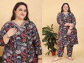Premium Riyon Handwork Kurti Pant Dupatta Set | Plus Size 7XL–10XL | Partywear & Casual Wear Women Outfit